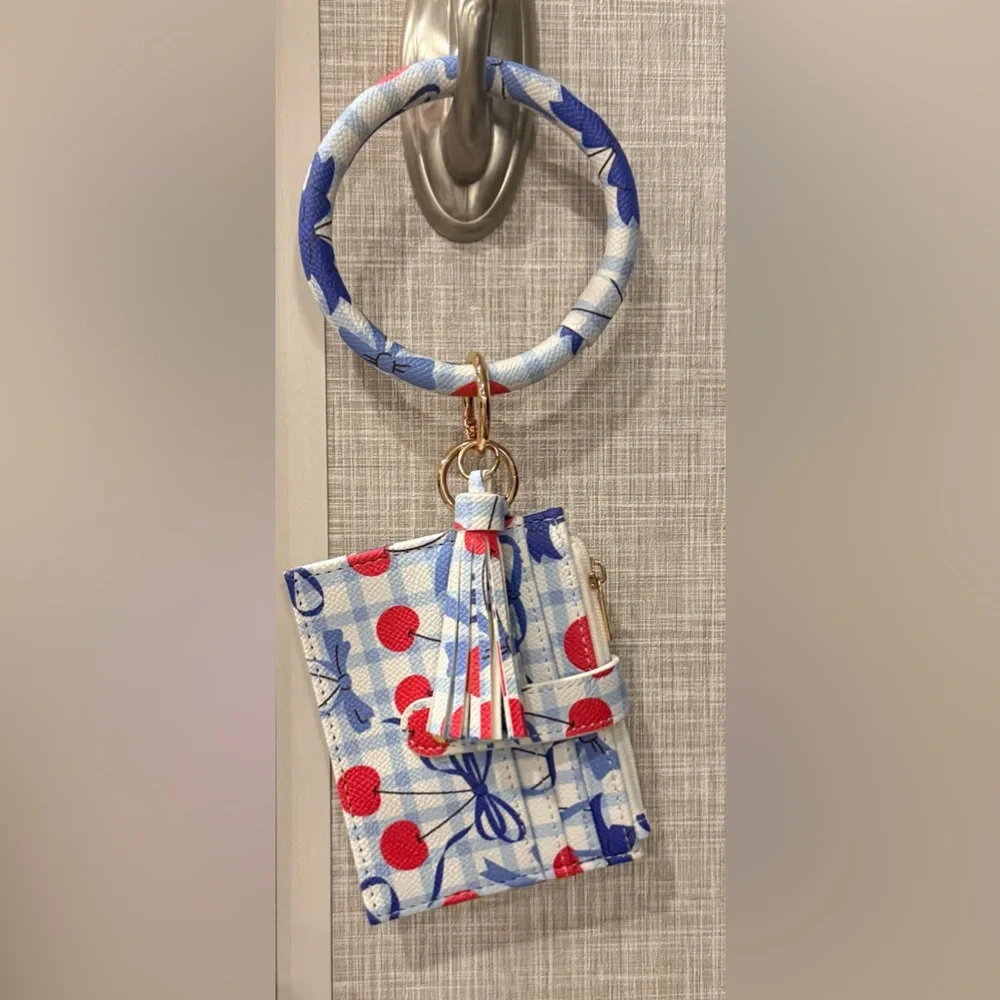 Blue and Cherry Wristlet Wallet Set - Picture 3 of 3